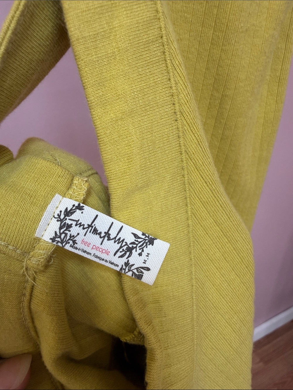 Yellow Ribbed Crossback Tank Top - Picture 2 of 2